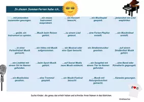Vorschau - Spiele - Sommerferien-Bingo für den Musikunterricht - Seite 1