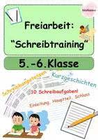 Vorschau - Arbeitsblätter - Schreibtraining Freiarbeit 5./6. Klasse 10 kreative Schreib-Aufgaben mit Tipps zur Textgestaltung - Deckblatt