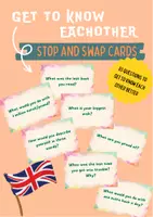 Voorbeeld - Engels: Stop and swap cards "Get to know each other" - Voorblad
