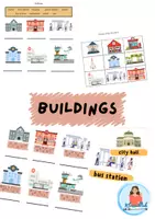 Vorschau - Arbeitsblätter - buildings - flash cards, worksheets - Deckblatt