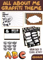 Vorschau - Mal- und Bastelvorlagen - All About Me Graffiti Theme Back to School | Urban Style - Seite 3