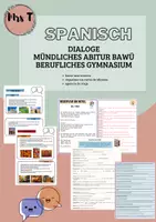 Vorschau - Arbeitsblätter - Dialoge/Diálogos - Mündliches Abitur Spanisch BaWü (Berufliches Gymnasium) - Deckblatt