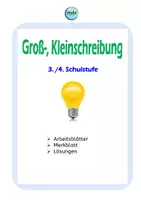 Vorschau - Arbeitsblätter - Groß-Kleinschreibung 3. -4. Schulstufe - Deckblatt