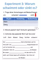 Vorschau - Arbeitsblätter - Experimente: Was schwimmt? Was sinkt? Warum ist das so? - Seite 3