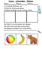 Vorschau - Arbeitsblätter - Buchstabe B Leserätsel - Lesen, schneiden, kleben - DaZ/DaF, Deutsch, Sachunterricht - Seite 1