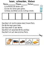 Vorschau - Arbeitsblätter - Buchstabe B Leserätsel - Lesen, schneiden, kleben - DaZ/DaF, Deutsch, Sachunterricht - Seite 3