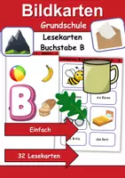 Vorschau - Spiele - Lesekarten/Bildkarten Buchstabe B einfach - DaZ/DaF, Deutsch (Grundschule) - Deckblatt