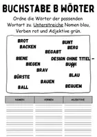 Vorschau - Lehrpläne/Lehrermaterial - Wortarten Buchstabe B - DaZ/DaF, Deutsch (Nomen, Verben, Adjektive) - Seite 2