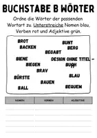 Vorschau - Lehrpläne/Lehrermaterial - Wortarten Buchstabe B - DaZ/DaF, Deutsch (Nomen, Verben, Adjektive) - Seite 3
