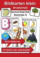 Vorschau - Spiele - Kleine Bildkarten Buchstabe B - DaZ/DaF, Deutsch (Grundschule) Vokabelkarten - Deckblatt