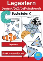 Vorschau - Spiele - GRATIS Legestern Buchstabe C Wortschatz - DaZ/DaF, Deutsch (Klassen 1 und 2) - Deckblatt