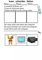 Vorschau - Spiele - Buchstabe C Leserätsel - Lesen, schneiden, kleben - DaZ/DaF, Deutsch, Sachunterricht - Seite 1