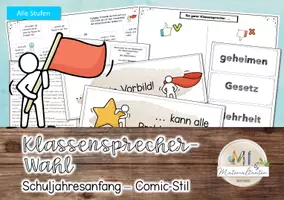 Vorschau - Arbeitsblätter - Klassensprecher-Wahl im Comic Stil - Seite 1