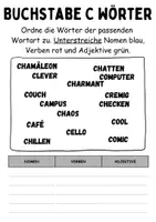 Vorschau - Arbeitsblätter - Wortarten Buchstabe C - DaZ/DaF, Deutsch (Nomen, Verben, Adjektive) - Seite 3