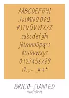 Vorschau - selbst erstellte Schriftarten - Schriftart für dein Arbeitsmaterial - Brico-Slanted - Deckblatt