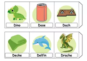 Vorschau - Arbeitsblätter - Leporello/Faltbuch Thema Buchstabe D (Klasse 1 und 2) - Seite 1