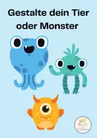 Vorschau - Arbeitsblätter - Gestalte dein eigenes Tier oder Monster! - Deckblatt