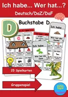 Vorschau - Arbeitsblätter - Ich habe, wer hat? (Buchstabe D) 1. Klasse Deutsch, DaZ/DaF - Wortschatz Förderung, Hörverstehen, Leseverstehen - Gruppenspiel - Deckblatt