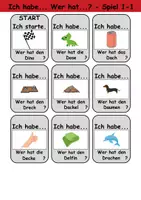 Vorschau - Arbeitsblätter - Ich habe, wer hat? (Buchstabe D) 1. Klasse Deutsch, DaZ/DaF - Wortschatz Förderung, Hörverstehen, Leseverstehen - Gruppenspiel - Seite 1