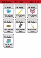 Vorschau - Arbeitsblätter - Ich habe, wer hat? (Buchstabe D) 1. Klasse Deutsch, DaZ/DaF - Wortschatz Förderung, Hörverstehen, Leseverstehen - Gruppenspiel - Seite 3