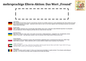 Vorschau - Mal- und Bastelvorlagen - Kita multilinguales Projekt: Freundschaft kennt keine Sprache - Seite 1