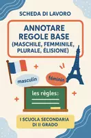 anteprima - Esercizi - Annotare regole base (maschile, femminile, plurale, elisione) - Pagina di copertina