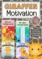 Vorschau - Anderer Materialtyp - Giraffenklasse Motivationskärtchen für ein Lineal - Deckblatt