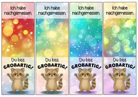 Vorschau - Anderer Materialtyp - Waschbärenklasse Motivationskärtchen für Lineale - Seite 2