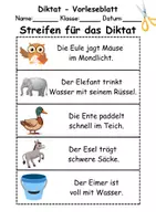Vorschau - Arbeitsblätter - GRATIS - Diktat Thema Buchstabe E - DaZ/DaF, Deutsch (Klasse 1 bis 4) - Seite 1
