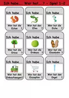 Vorschau - Spiele - Ich habe, wer hat? (Buchstabe E) 1. Klasse Deutsch, DaZ/DaF - Wortschatz Förderung, Hörverstehen, Leseverstehen - Gruppenspiel - Seite 2