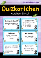 Vorschau - Quiz - Abraham Lincoln Quizkarten - 24 Quizkärtchen | Quiz | Berühmte Persönlichkeiten - Deckblatt