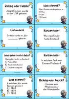 Vorschau - Quiz - Albert Einstein Quizkarten - 24 Quizkärtchen | Quiz | Berühmte Persönlichkeiten - Seite 1
