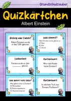 Vorschau - Quiz - Albert Einstein Quizkarten - 24 Quizkärtchen | Quiz | Berühmte Persönlichkeiten - Deckblatt