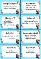 Vorschau - Quiz - Albert Einstein Quizkarten - 24 Quizkärtchen | Quiz | Berühmte Persönlichkeiten - Seite 2