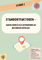 Vorschau - Stundenentwürfe - Standortfaktoren - Standortwahl von Unternehmen (2 Niveaustufen) - Deckblatt