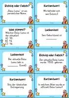 Vorschau - Arbeitsblätter - Dalai Lama MEGABUNDLE Materialpaket - Wissenskartei, Lückentext, Steckbrief, Suchsel, Quizkarten - Seite 3