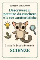 anteprima - Schede informative - Descrivere il petauro da zucchero e le sue caratteristiche - Pagina di copertina