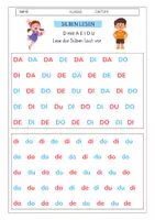 Vorschau - Arbeitsblätter - Silben Lesen mit dem Buchstaben "D" - Deckblatt