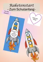 Vorschau - Mal- und Bastelvorlagen - Raketenstart zum Schulanfang (alle Klassen) - Deckblatt