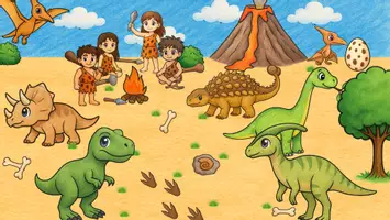 Vorschau - Präsentationen/Tafelbilder - Wimmelbild Dinosaurier Sprachförderung DaZ Schreibanlass - Seite 3