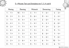 Vorschau - Arbeitsblätter - 5 - Minuten Tests zum Einmaleins - Seite 3