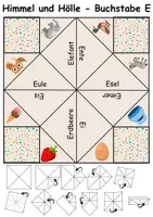 Vorschau - Arbeitsblätter - Himmel und Hölle Buchstabe E - DaZ/DaF, Deutsch (flaten/basteln) - Seite 1