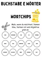 Vorschau - Lehrpläne/Lehrermaterial - Wortarten Chips Buchstabe E - DaZ/DaF, Deutsch (Nomen, Verben, Adjektive) - Seite 2