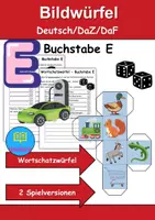 Vorschau - Mal- und Bastelvorlagen - Bilderwürfel Buchstabe E - DaZ/DaF, Deutsch (Spiel) - Deckblatt