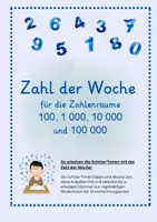 Vorschau - Arbeitsblätter - Zahl der Woche ZR 100 - 100 000 - Deckblatt