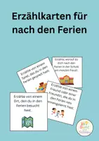 Vorschau - Bildkarten - Erzählkärtchen Ferien - Deckblatt