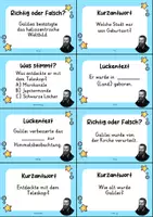 Vorschau - Arbeitsblätter - Galileo Galilei MEGABUNDLE Materialpaket - Wissenskartei, Lückentext, Steckbrief, Suchsel, Quizkarten - Seite 3