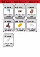 Vorschau - Spiele - Ich habe, wer hat? (Buchstabe F) 1. Klasse Deutsch, DaZ/DaF - Wortschatz Förderung, Hörverstehen, Leseverstehen - Gruppenspiel - Seite 3