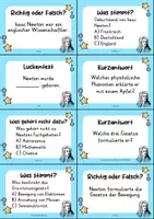 Vorschau - Bildkarten - Isaac Newton - Wissenskartei - Berühmte Persönlichkeiten - Seite 1