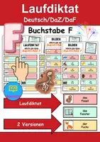 Vorschau - Unterrichtsreihen - Laufdiktat / Schleichdiktat Buchstabe F - DaZ/DaF, Deutsch (Diktat) - Deckblatt
